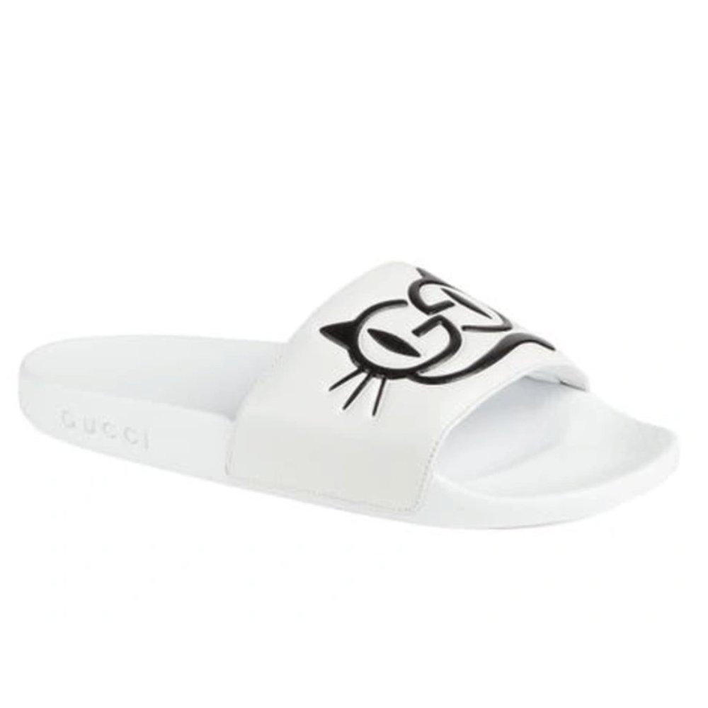 Gucci Cat Logo Pursuit Slip On Slide Sandal - Picture 3 of 15